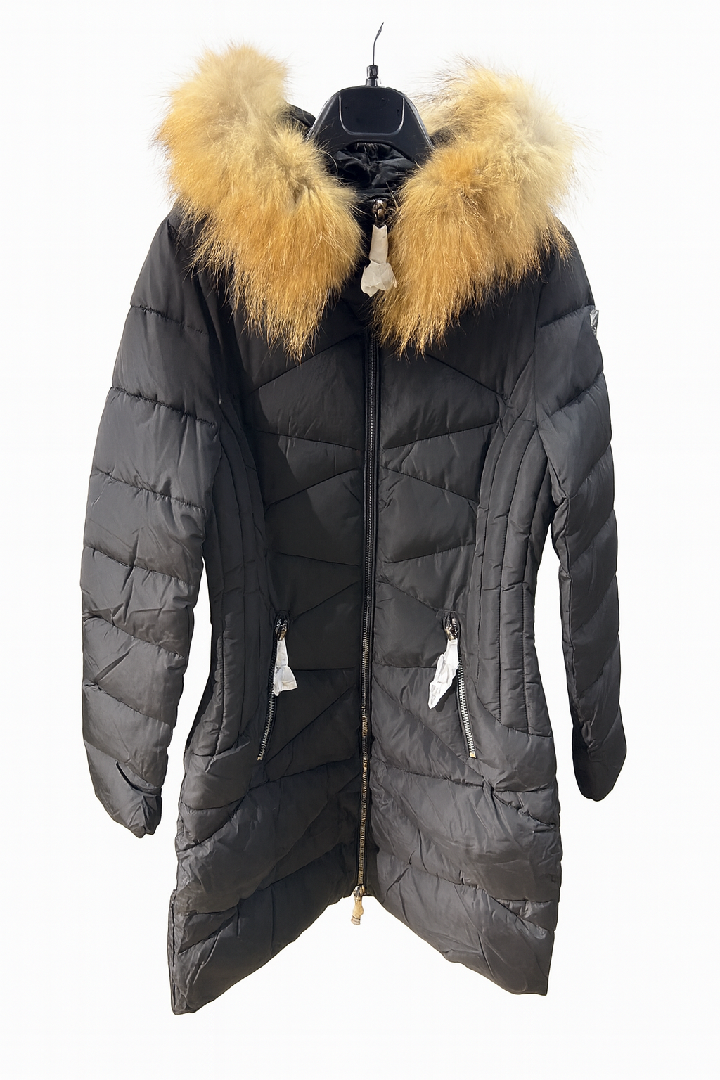 Piumino  donna con cappuccio e bordo in pelliccia – Sunnyday