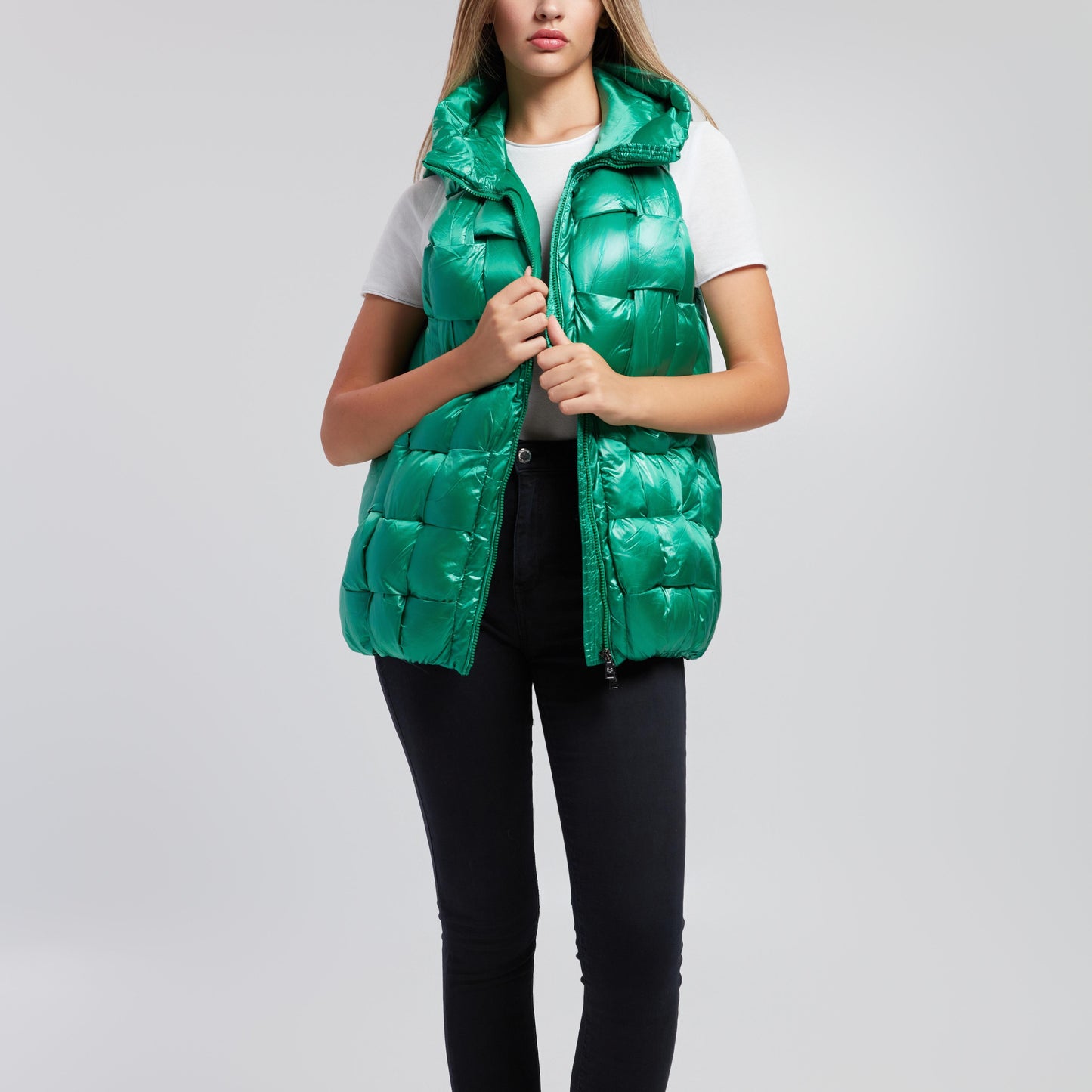 Gilet Imbottito Effetto Lucido Casual E alla Moda Design Elegante Versatile e Moderno per Look Chic e Pratico