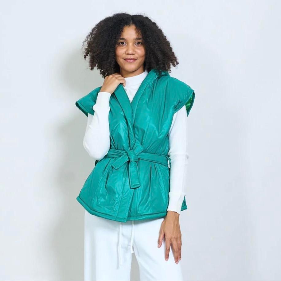 Gilet Donna Casual con Cappuccio e Cintura Versatile e Pratico per Look Casual