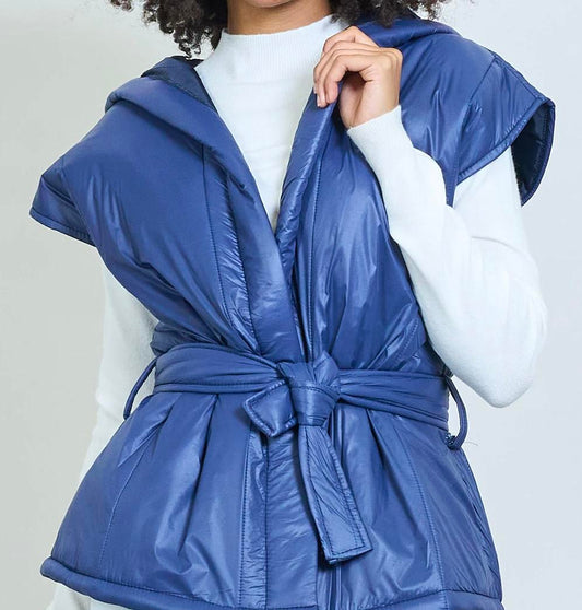 Gilet Donna Casual con Cappuccio e Cintura Versatile e Pratico per Look Casual