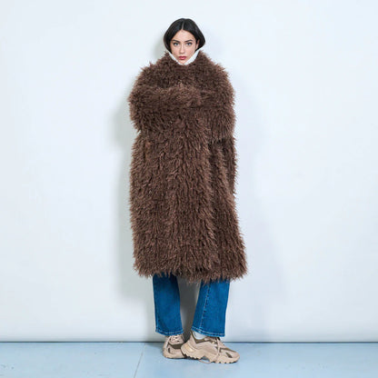 Women's Long Faux Fur Coat | Oversized Style – Sunnyday