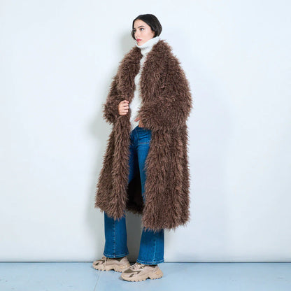 Women's Long Faux Fur Coat | Oversized Style – Sunnyday