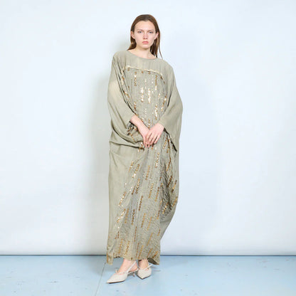 Abito lungo donna con paillettes decorative e vestibilità ampia