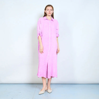 Abito chemisier midi con bottoni e maniche arrotolabili