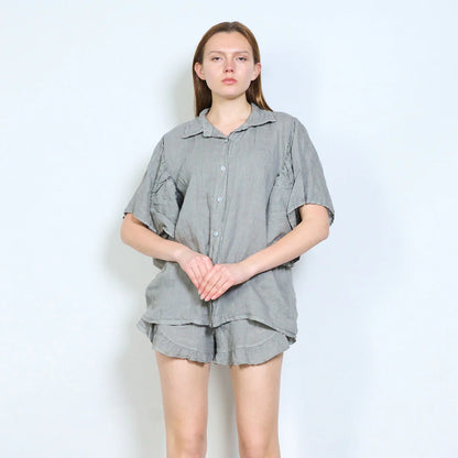 Camicia donna in lino con maniche ampie e taglio morbido