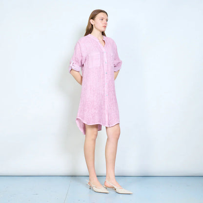 Abito chemisier donna ampio con bottoni e maniche arrotolabili