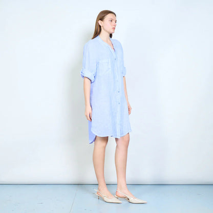 Abito chemisier donna ampio con bottoni e maniche arrotolabili