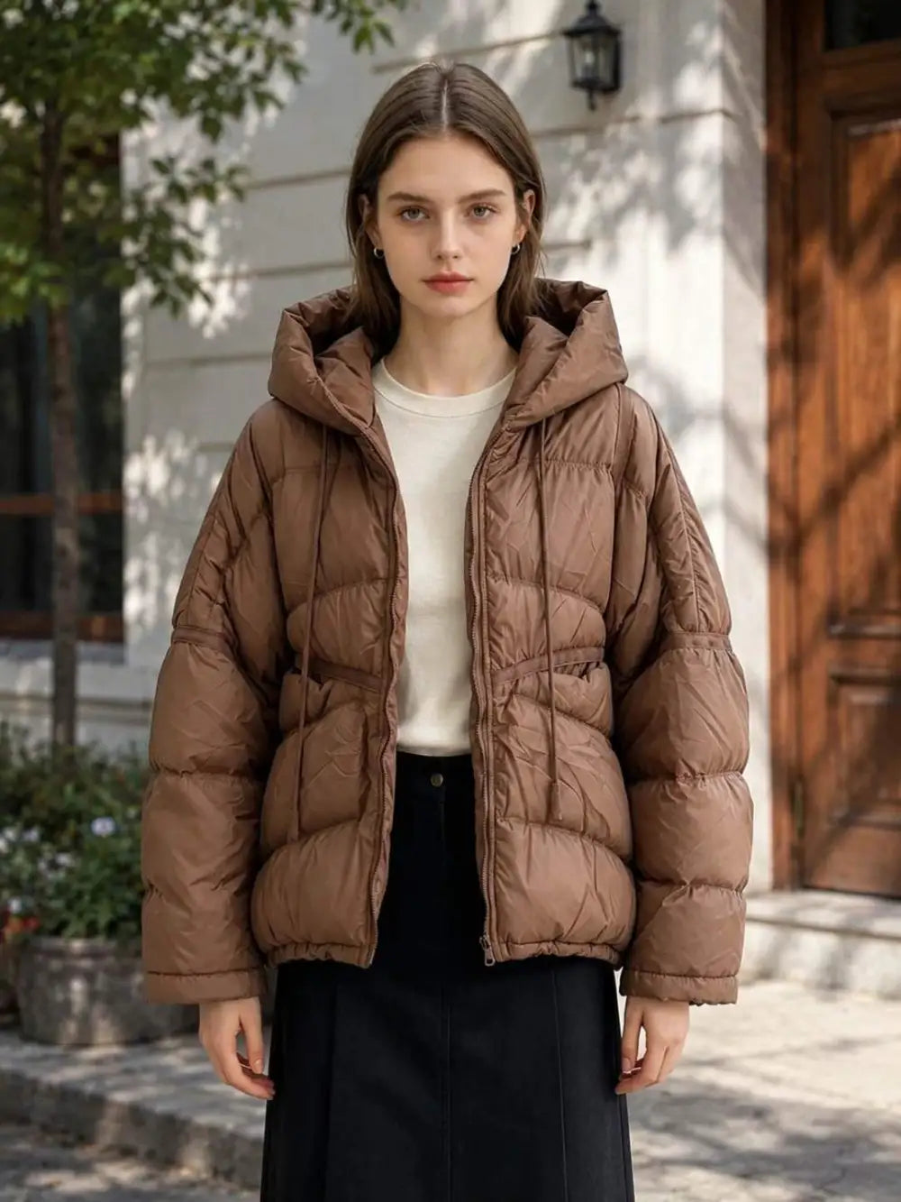 Piumino Donna Siena Marrone in Piuma d’Oca