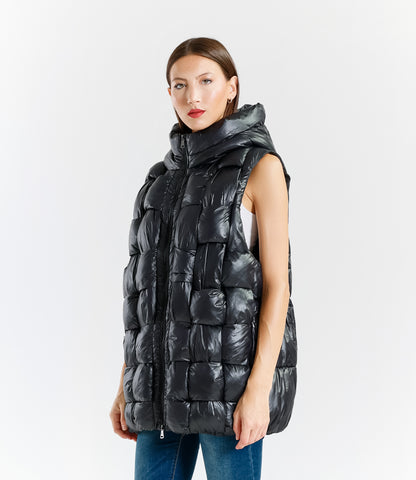 Gilet Imbottito Effetto Lucido Casual E alla Moda Design Elegante Versatile e Moderno per Look Chic e Pratico