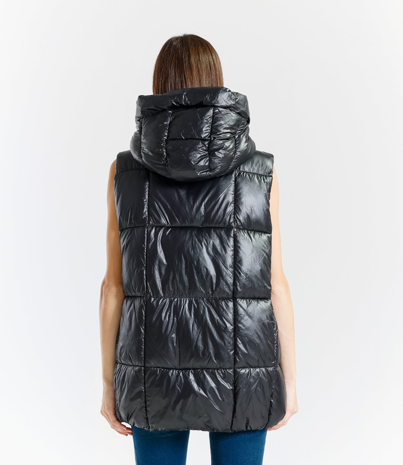 Gilet Imbottito Effetto Lucido Casual E alla Moda Design Elegante Versatile e Moderno per Look Chic e Pratico